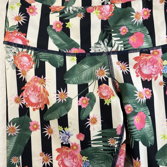 Lululemon Athletica 8 Wunder Under Crop Full-On Luxtreme Palm Play Floral Stripe - Picture 6 of 15